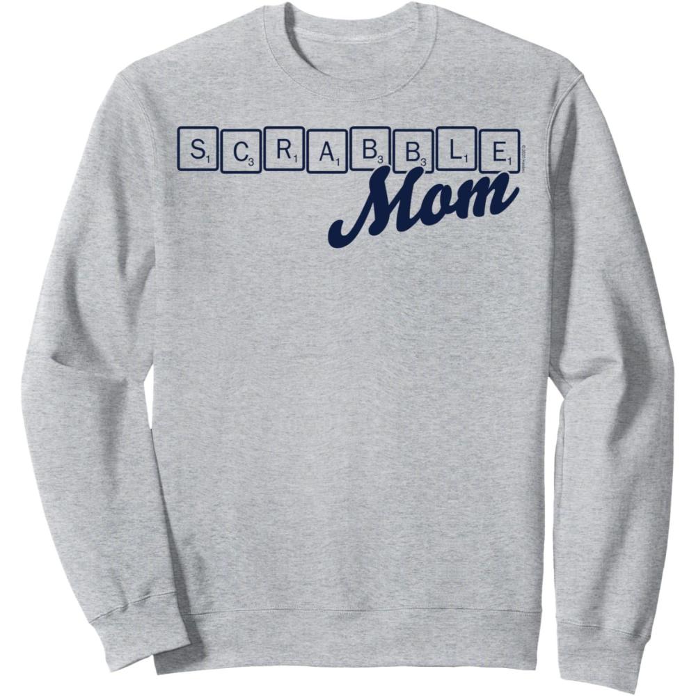 imageScrabble Mothers Day Mom Tiles Logo SweatshirtHeather Grey
