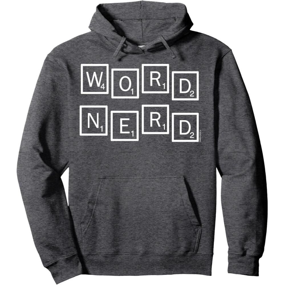 imageScrabble Word Nerd Tiles Pullover HoodieDark Heather Grey