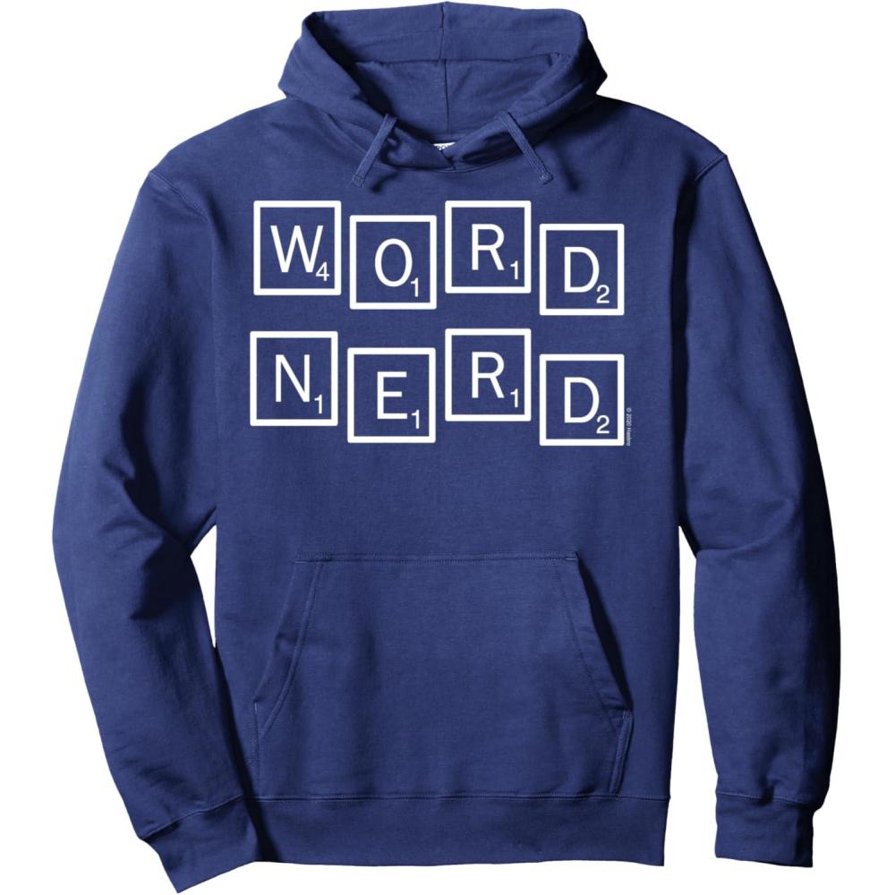 imageScrabble Word Nerd Tiles Pullover HoodieNavy Blue