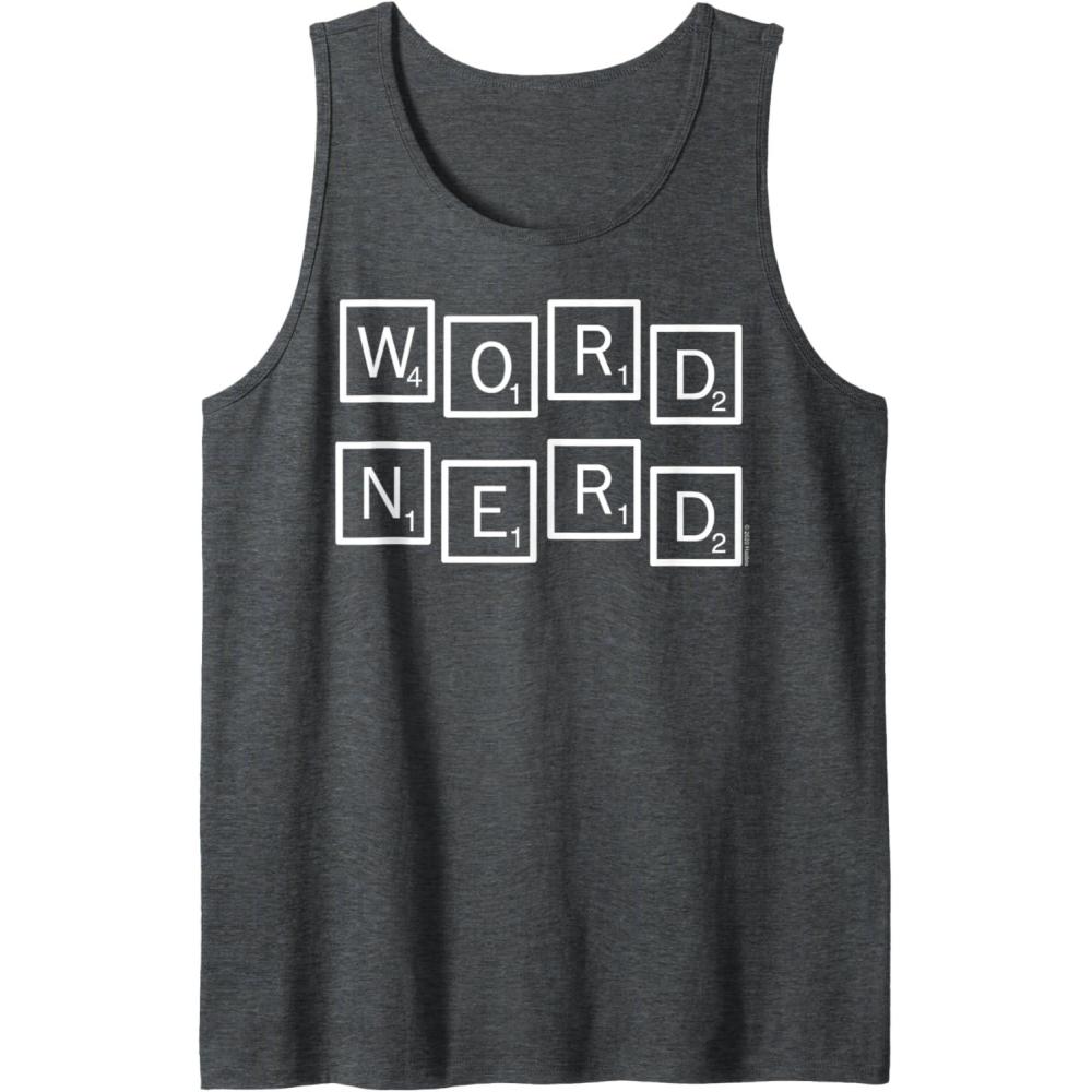 imageScrabble Word Nerd Tiles Tank TopDark Heather Grey