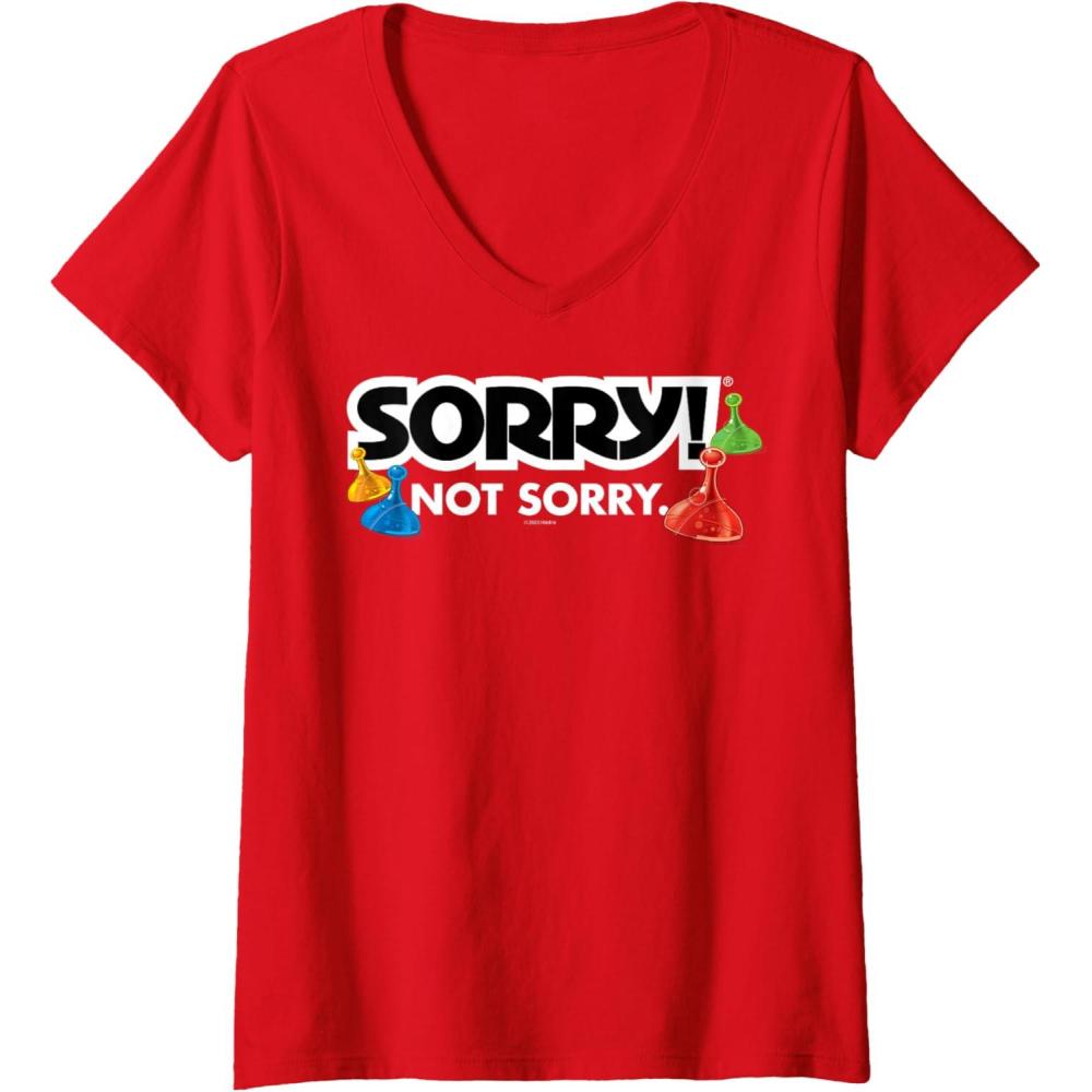 imageWomens Sorry Not Sorry Logo VNeck TShirtRed