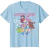 Candy Land Retro Game Characters Group Shot Logo T-Shirt(Baby Blue)