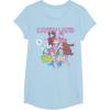 Candy Land Retro Game Characters Group Shot Logo T-Shirt(Baby Blue)