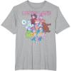 Candy Land Retro Game Characters Group Shot Logo T-Shirt(Heather Grey)