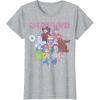 Candy Land Retro Game Characters Group Shot Logo T-Shirt(Heather Grey)