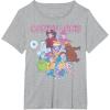 Candy Land Retro Game Characters Group Shot Logo T-Shirt(Heather Grey)