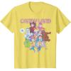 Candy Land Retro Game Characters Group Shot Logo T-Shirt(Lemon Yellow)