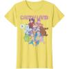 Candy Land Retro Game Characters Group Shot Logo T-Shirt(Lemon Yellow)