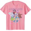 Candy Land Retro Game Characters Group Shot Logo T-Shirt(Pink)