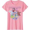 Candy Land Retro Game Characters Group Shot Logo T-Shirt(Pink)