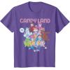 Candy Land Retro Game Characters Group Shot Logo T-Shirt(Purple Heather)