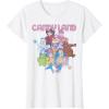 Candy Land Retro Game Characters Group Shot Logo T-Shirt(White)