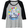 Candy Land Stay Sweet Princess Frostine Game Wheel Logo Raglan Baseball Tee(Black/Athletic Heather)