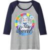 Candy Land Stay Sweet Princess Frostine Game Wheel Logo Raglan Baseball Tee(Navy Blue/Athletic Heather)