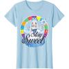 Candy Land Stay Sweet Princess Frostine Game Wheel Logo T-Shirt(Baby Blue)