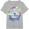 Candy Land Stay Sweet Princess Frostine Game Wheel Logo T-Shirt(Heather Grey)