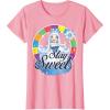 Candy Land Stay Sweet Princess Frostine Game Wheel Logo T-Shirt(Pink)
