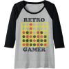 Connect Four Retro Gamer Board Raglan Baseball Tee(Black/Athletic Heather)