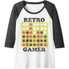 Connect Four Retro Gamer Board Raglan Baseball Tee(Dark Heather Grey/White)