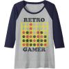 Connect Four Retro Gamer Board Raglan Baseball Tee(Navy Blue/Athletic Heather)