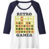 Connect Four Retro Gamer Board Raglan Baseball Tee(Navy Blue/White)