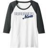 Scrabble Mother’s Day Mom Tiles Logo Raglan Baseball Tee(Dark Heather Grey/White)