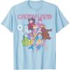 Candy Land Retro Game Characters Group Shot Logo T-Shirt(Baby Blue)