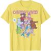 Candy Land Retro Game Characters Group Shot Logo T-Shirt(Lemon Yellow)