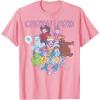 Candy Land Retro Game Characters Group Shot Logo T-Shirt(Pink)