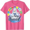 Candy Land Stay Sweet Princess Frostine Game Wheel Logo T-Shirt(Pink Heather)