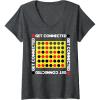 Connect Four Game Box Up V-Neck T-Shirt(Dark Heather Grey)