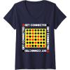 Connect Four Game Box Up V-Neck T-Shirt(Navy Blue)