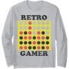 Connect Four Retro Gamer Board Long Sleeve T-Shirt(Heather Grey)