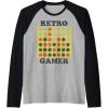 Connect Four Retro Gamer Board Raglan Baseball Tee(Black/Athletic Heather)