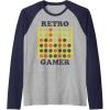 Connect Four Retro Gamer Board Raglan Baseball Tee(Navy Blue/Athletic Heather)