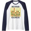 Connect Four Retro Gamer Board Raglan Baseball Tee(Navy Blue/White)