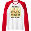 Connect Four Retro Gamer Board Raglan Baseball Tee(Red/White)