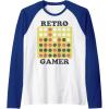 Connect Four Retro Gamer Board Raglan Baseball Tee(Royal Blue/White)