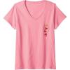 Faux Pocket V-Neck T-Shirt(Pink)