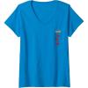 Faux Pocket V-Neck T-Shirt(Sapphire Blue)