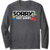 Not Sorry Logo Long Sleeve T-Shirt(Dark Heather Grey)