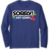 Not Sorry Logo Long Sleeve T-Shirt(Navy Blue)