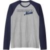 Scrabble Mother’s Day Mom Tiles Logo Raglan Baseball Tee(Navy Blue/Athletic Heather)