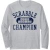 Scrabble Word Genius Scrabble Champion Long Sleeve T-Shirt(Heather Grey)