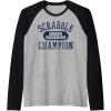 Scrabble Word Genius Scrabble Champion Raglan Baseball Tee(Black/Athletic Heather)