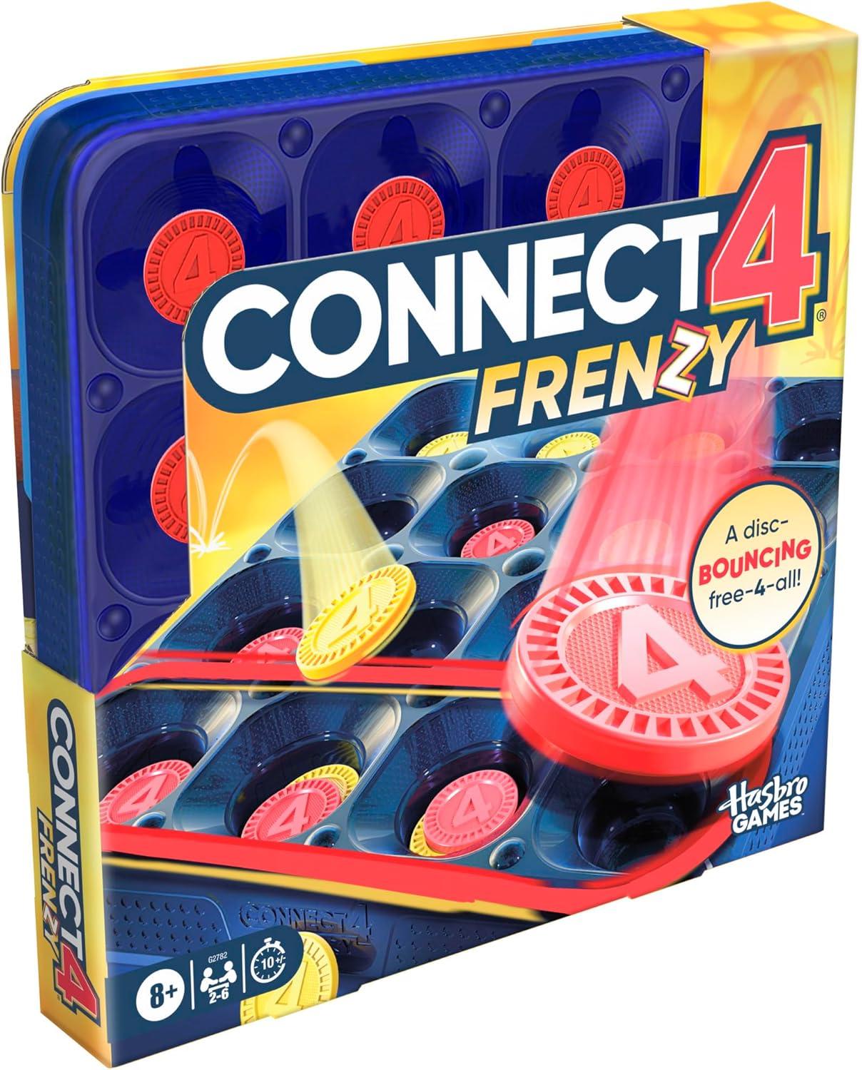 imageConnect 4 Frenzy Game Bounce Discs 4 The Win Family Party Games for Kids Teens and Adults Ages 8 2 to 6 Players 10 Mins Portable Games