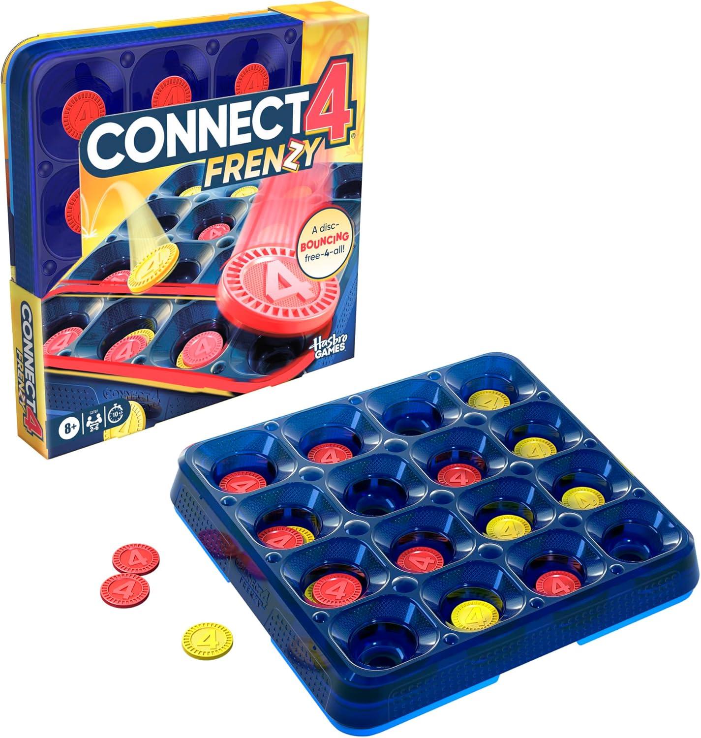 imageConnect 4 Frenzy Game Bounce Discs 4 The Win Family Party Games for Kids Teens and Adults Ages 8 2 to 6 Players 10 Mins Portable Games