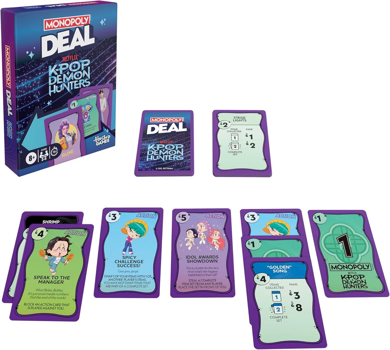 imageMonopoly Deal Kpop Demon Hunters Card Game Family Games for Kids Tweens Teens and Adults 25 Players 15 mins Ages 8