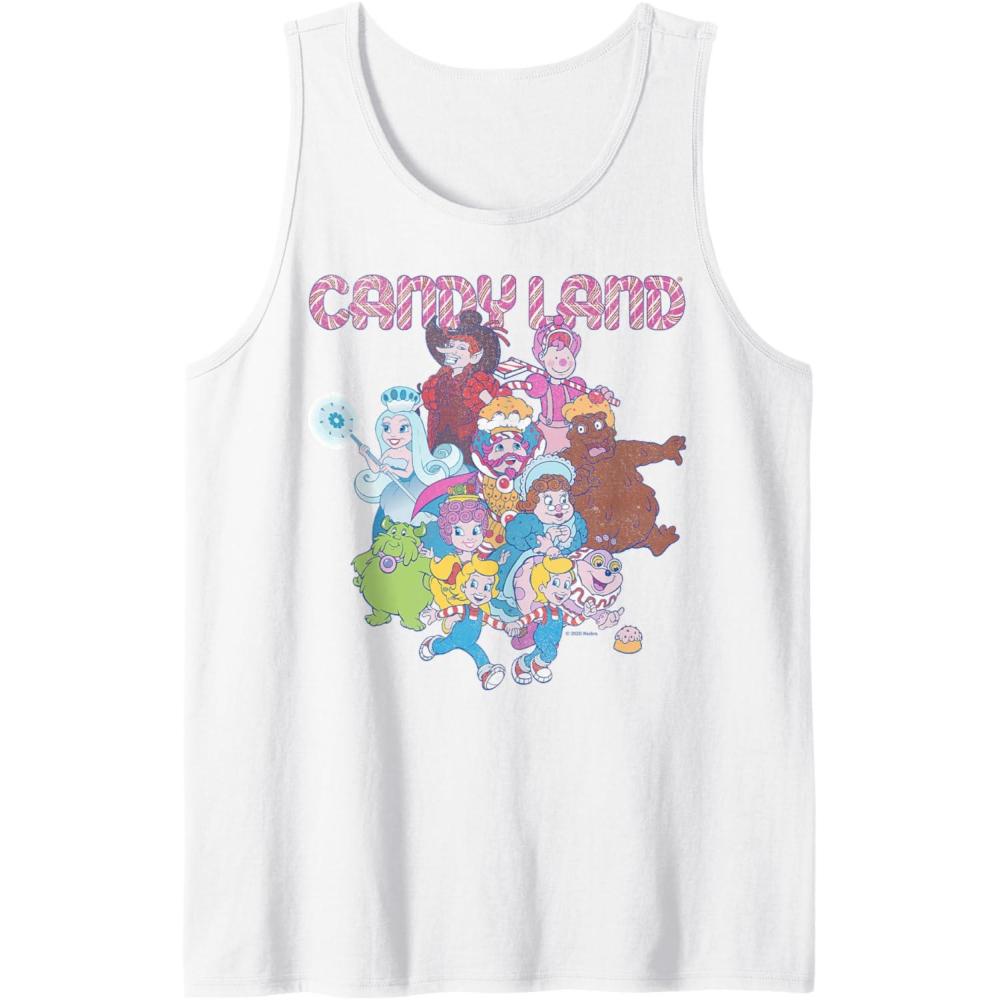 imageCandy Land Retro Game Characters Group Shot Logo Tank TopWhite