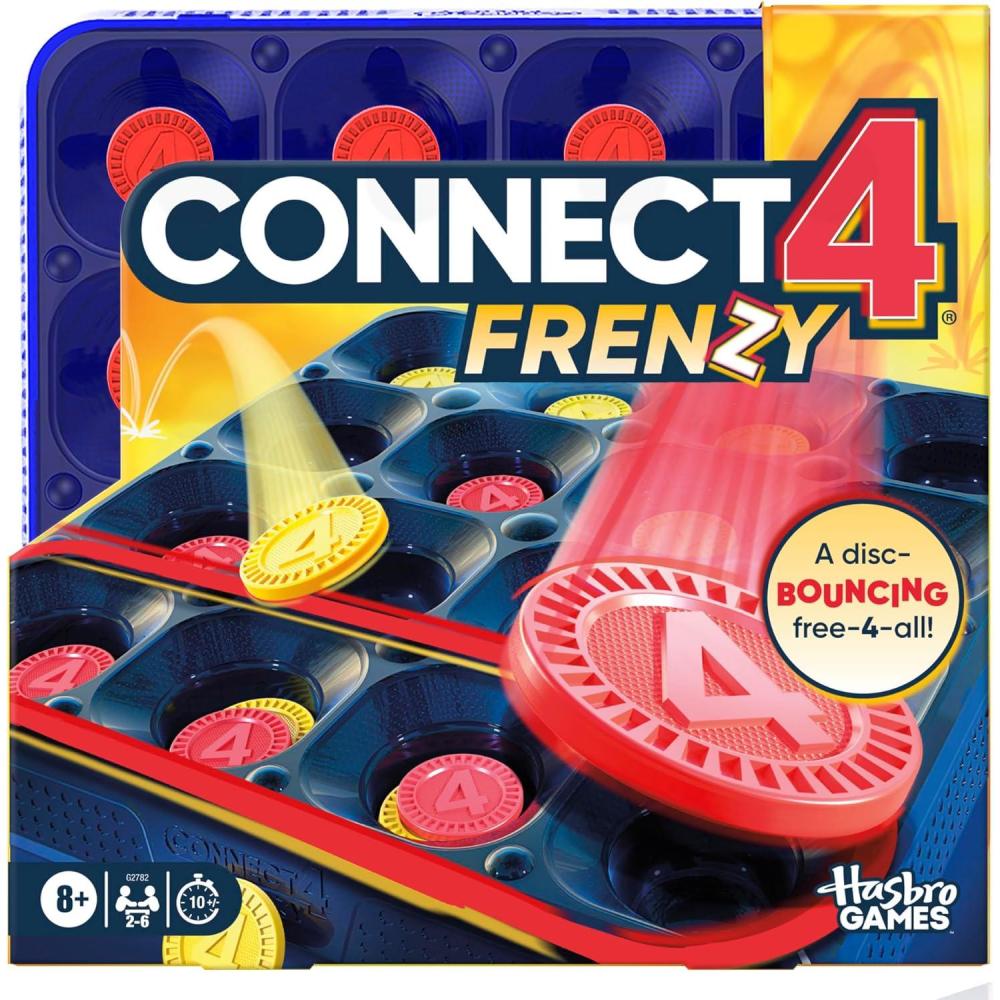 imageConnect 4 Frenzy Game Bounce Discs 4 The Win Family Party Games for Kids Teens and Adults Ages 8 2 to 6 Players 10 Mins Portable Games